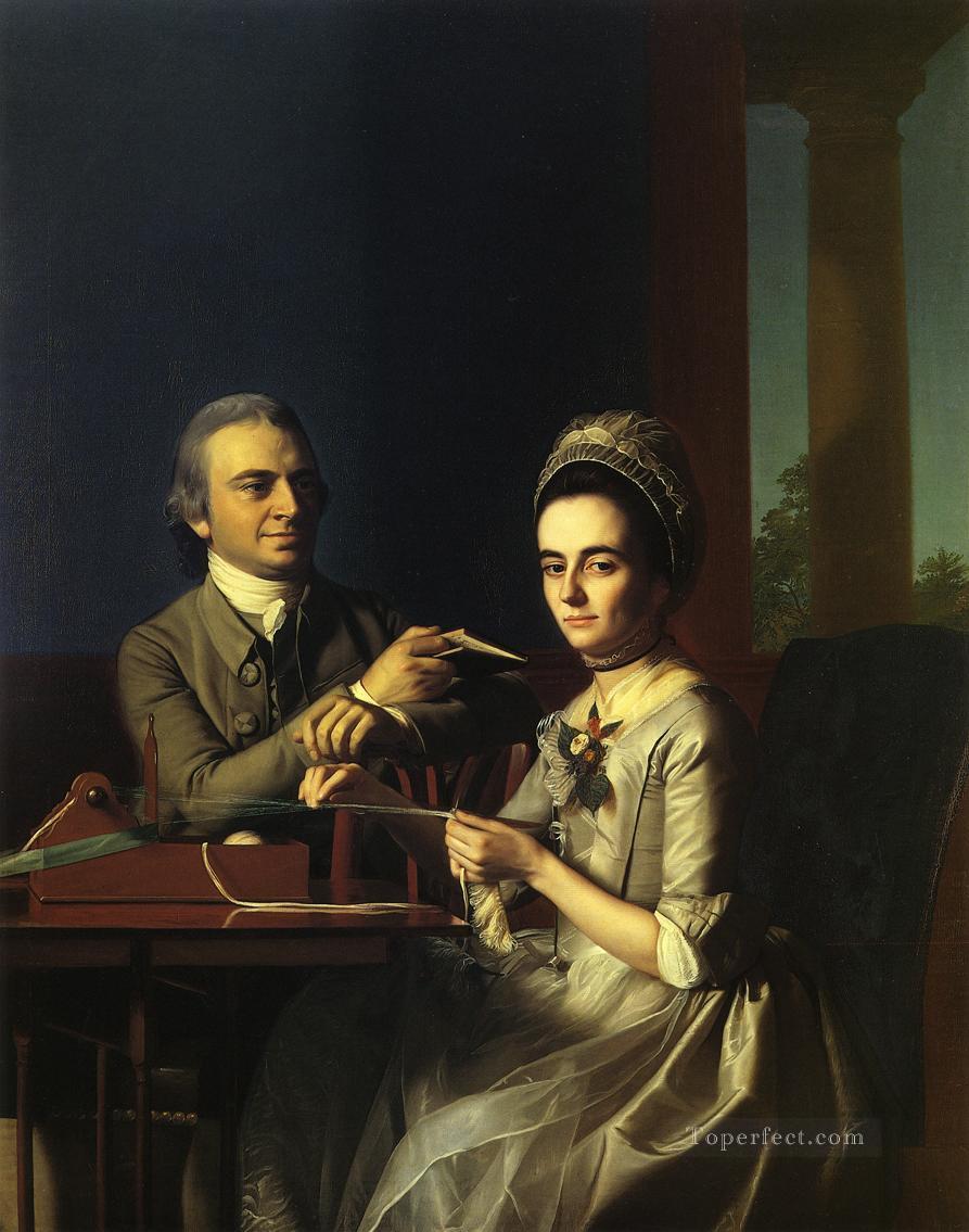 Mr and Mrs Thomas Mifflin Sarah Morris colonial New England Portraiture John Singleton Copley Oil Paintings